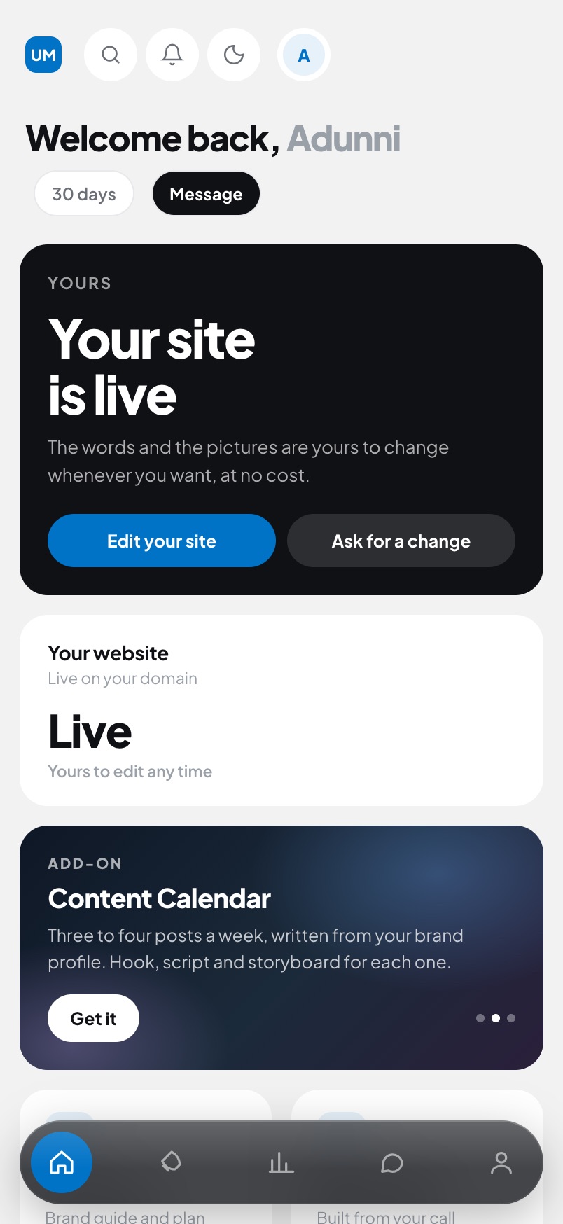 The same screen on a phone.